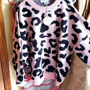 Macaron Blush Leopard Sweater